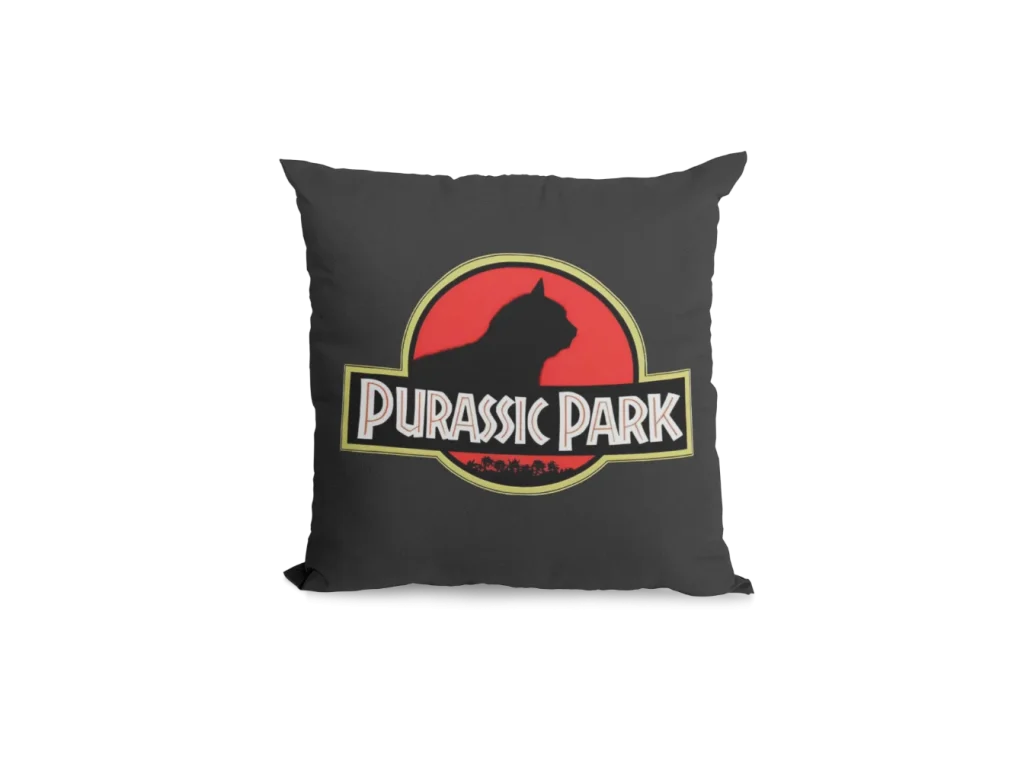 purassic park black pillowcase for cat lovers