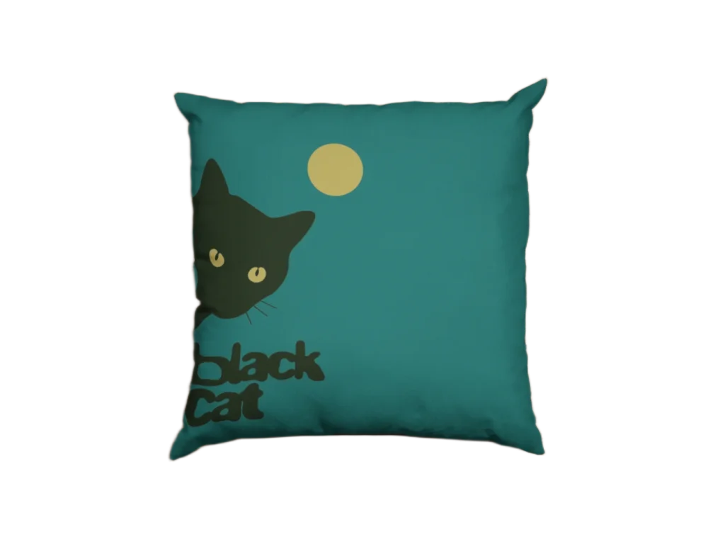 green Void Cat Pillowcase for black cat lovers