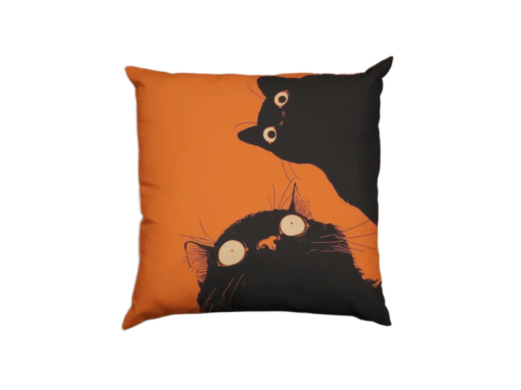 orange Void Cat Pillowcase for black cat lovers