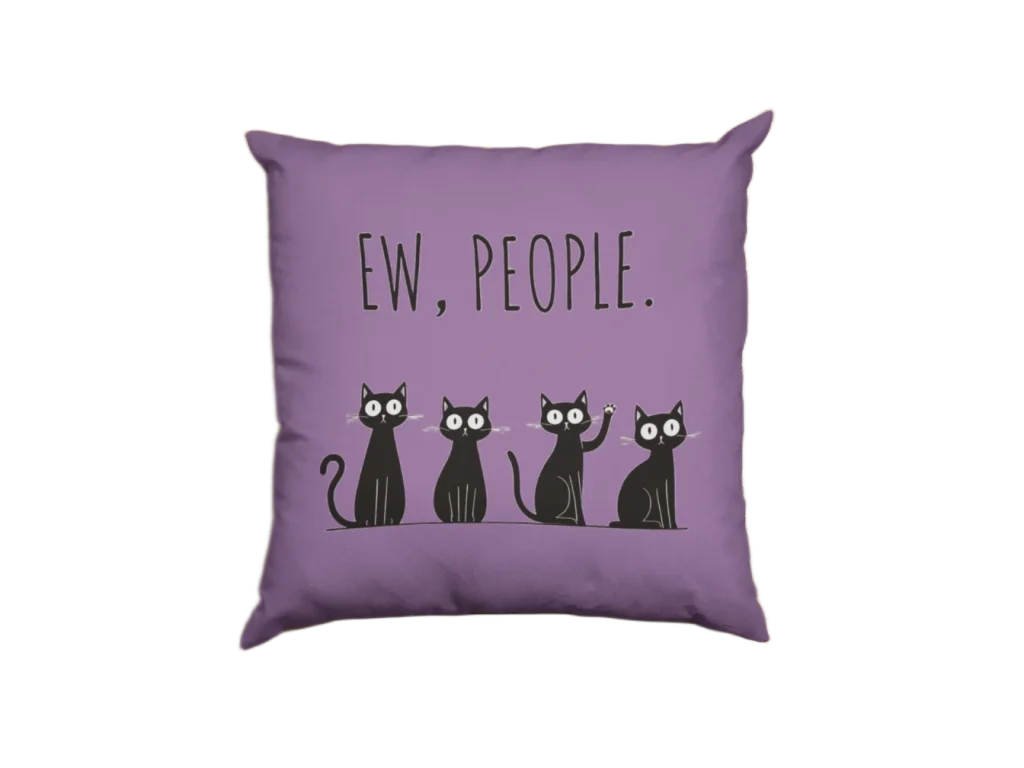 purple Void Cat Pillowcase for black cat lovers