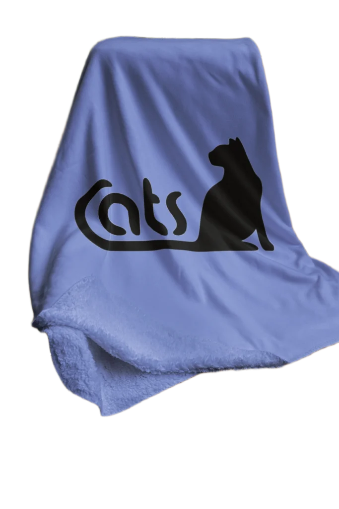blue flannel blanket for black cat lovers