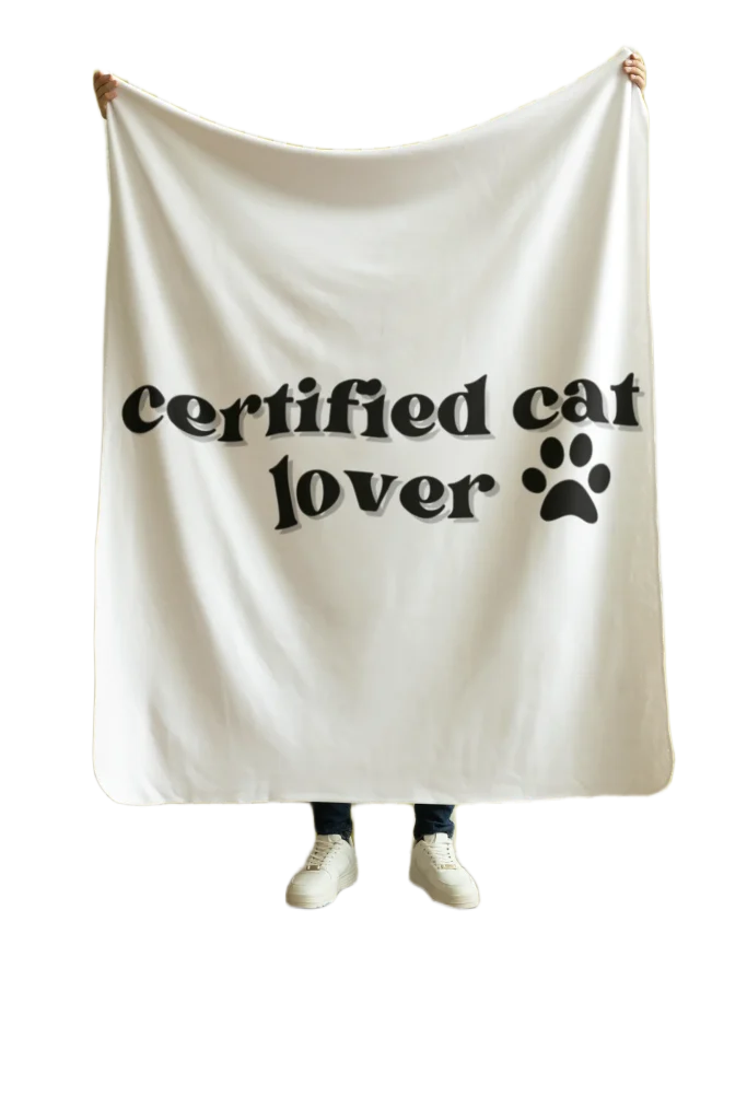 white flannel blanket for black cat lovers