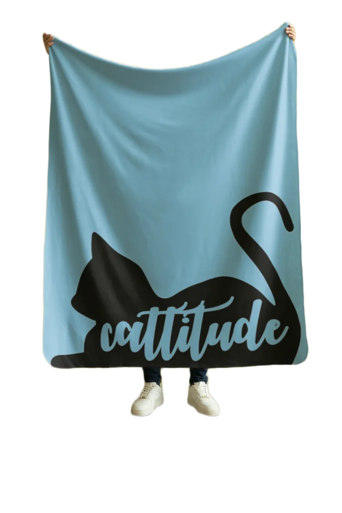 green flannel blanket for black cat lovers