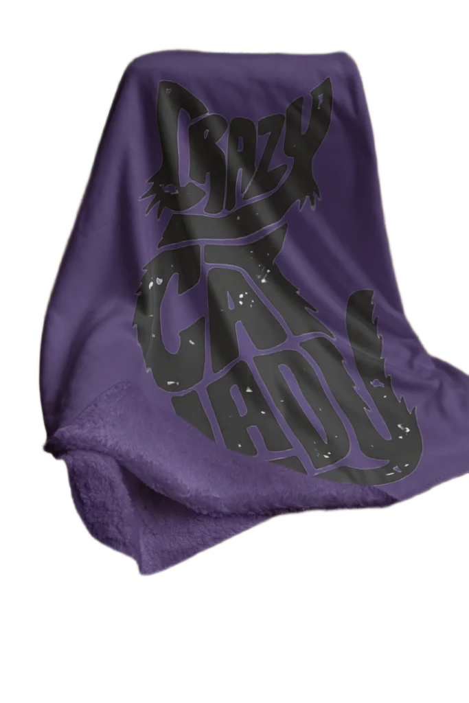 purple flannel blanket for black cat lovers