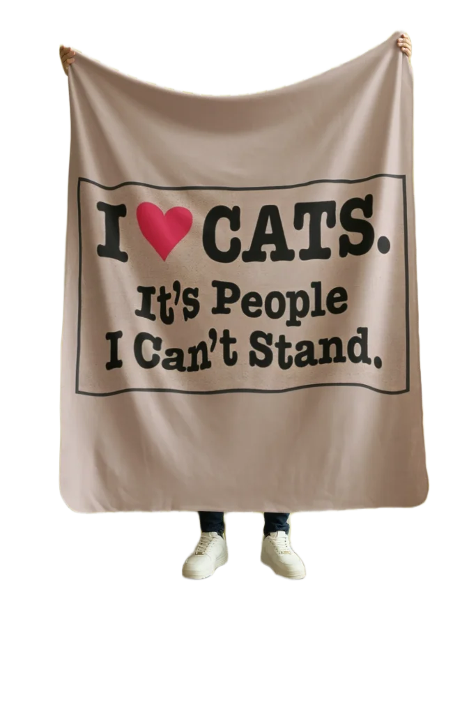 brown flannel blanket for black cat lovers