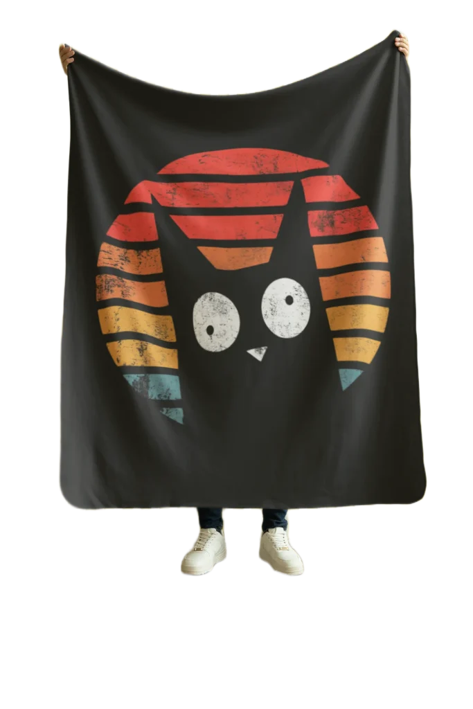 black flannel blanket for black cat lovers