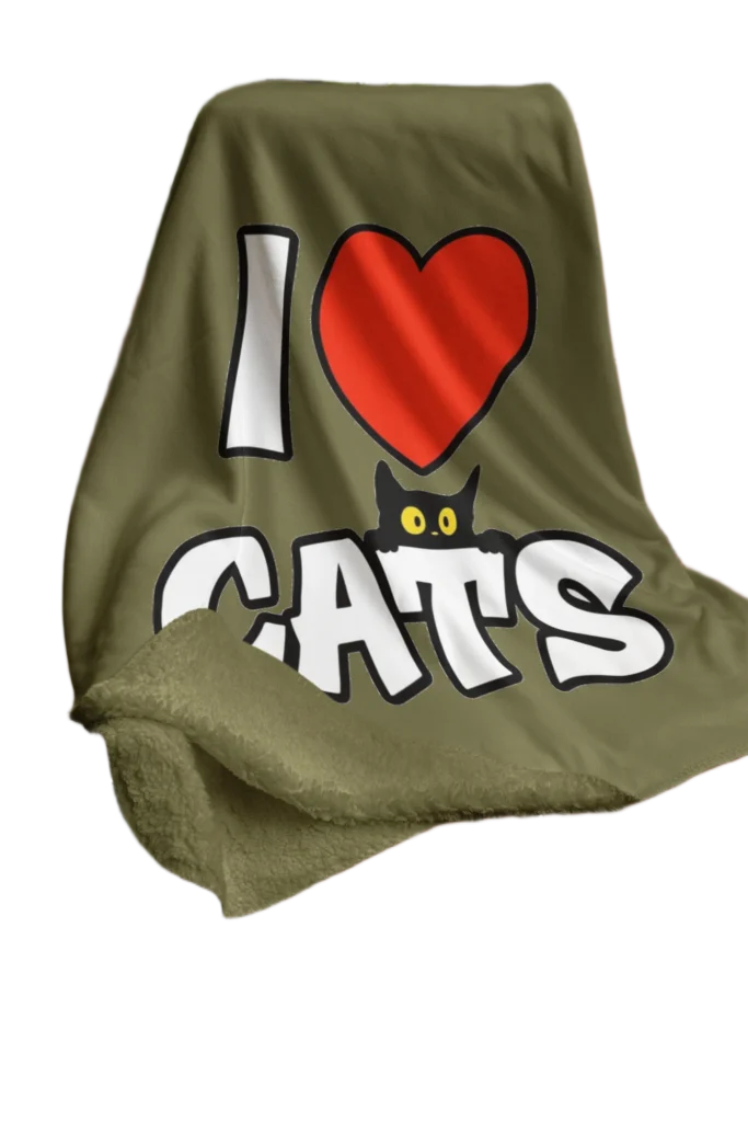green flannel blanket for black cat lovers