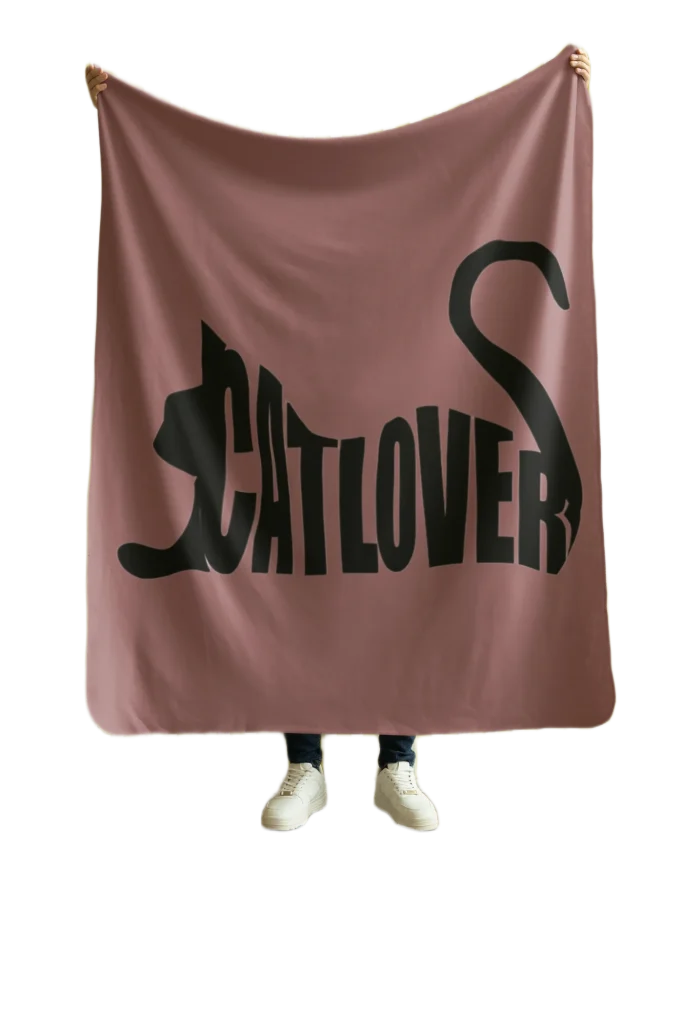 brown flannel blanket for black cat lovers