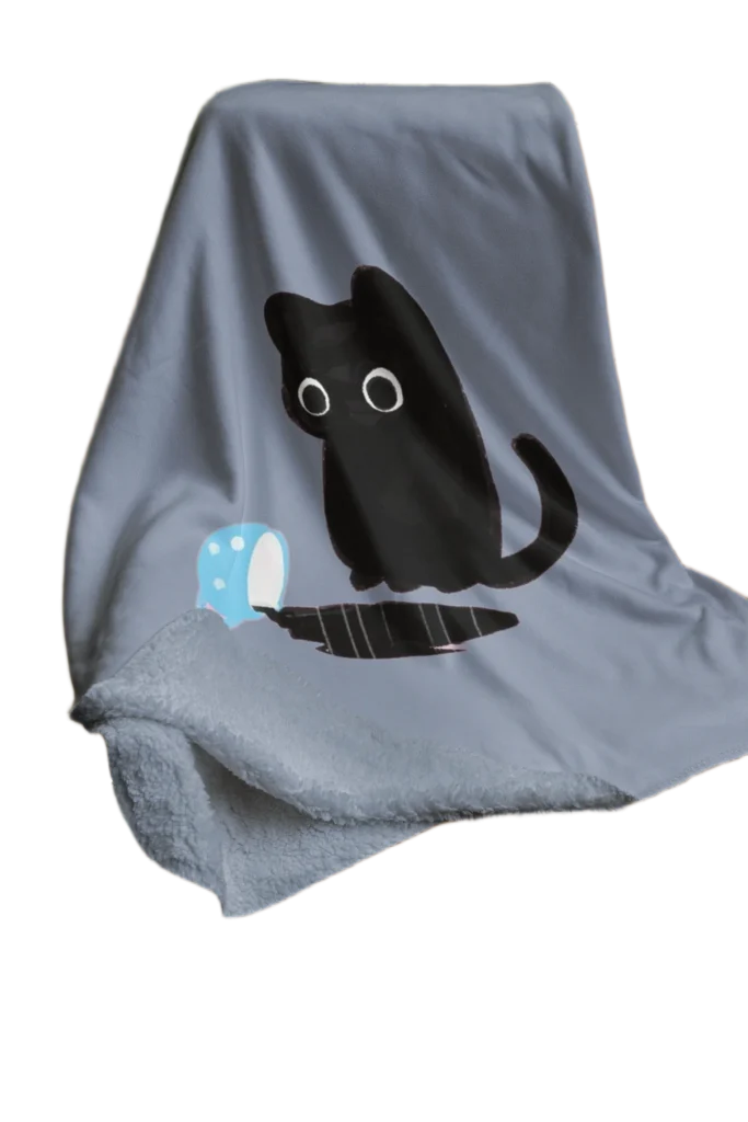 void cat lover blanket spilled coffeee